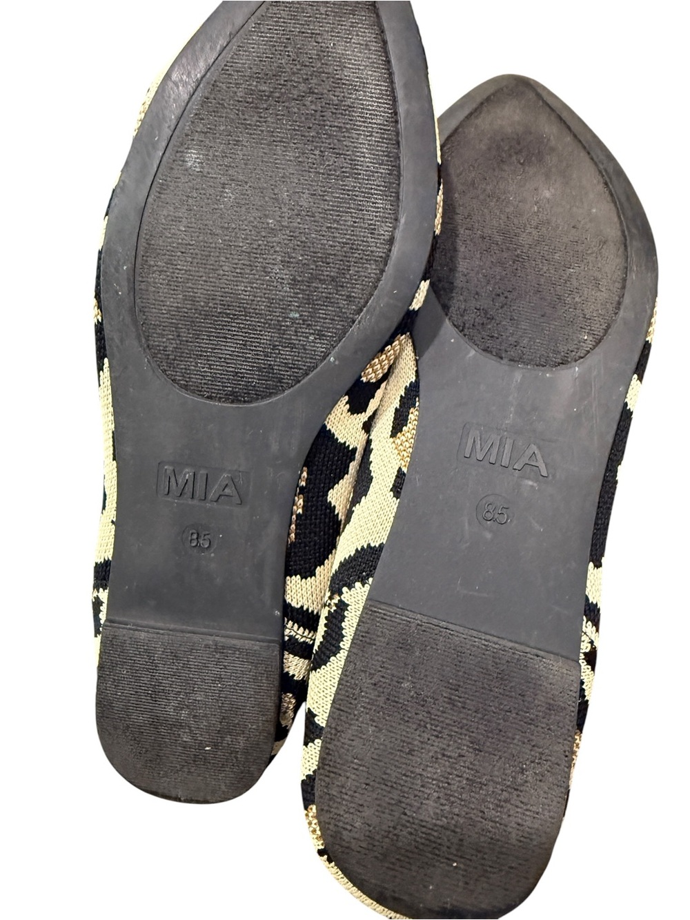 MIA Leopard Print Pointed Toe Flats Stretch Knit Slip On Womens Size 8.5 Animal - Picture 5 of 7